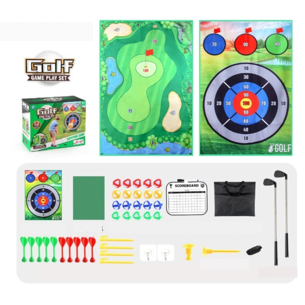 Sticky Golf Pro Chipping Game Set Golf Practice Mat - 47 Piece