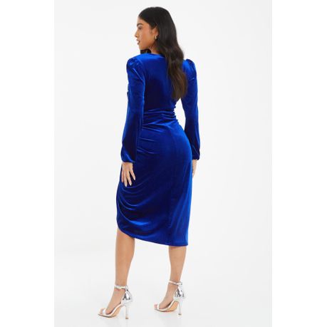 Quiz royal clearance blue velvet dress