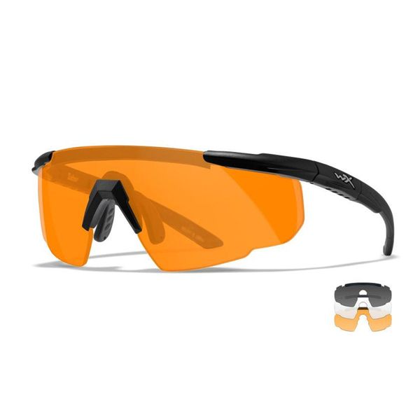 Wiley X Saber Advanced 3 Lens Set (Grey/Clear/Light Rust) Tactical Eyewear