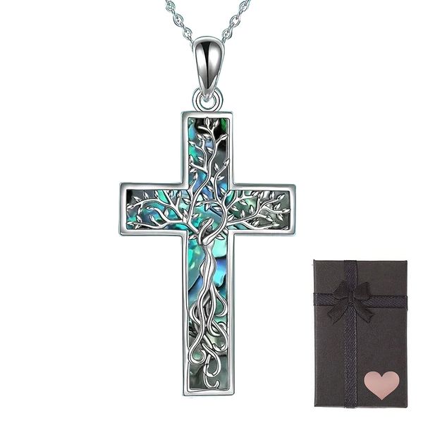 Tree of Life Cross Pendant Necklace