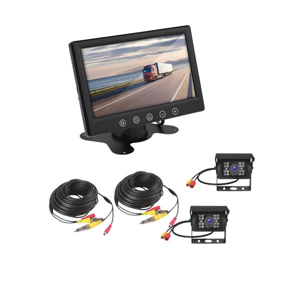 7-Inch Display Monitor with 2 Rearview Cameras Reverse Camera Kit