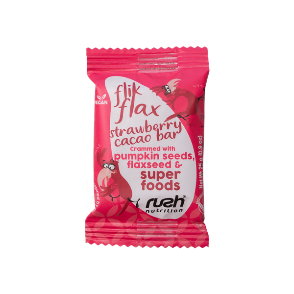 Strawberry &amp; Cacao - Rush Flik Flax Snack Bars 25g (Box of 20)