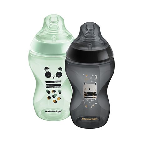 Tommee Tippee - Decorated 340ml Bottles 2 pack - Owl & Panda, Shop Today.  Get it Tomorrow!