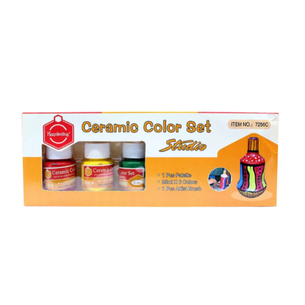 8pcs Ceramic Painting Set &amp; Kit - Ceramic Colour Set with Brush &amp; Palette