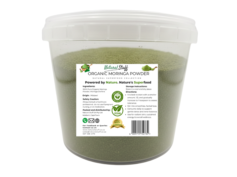 Natural Stuff Organic Moringa Powder 500g - Vitality &amp; Wellness Support