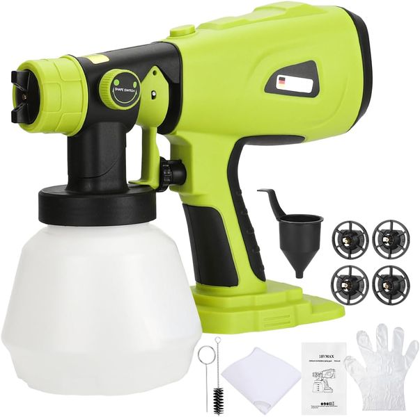 Cordless Paint Sprayer Compatible with Ryobi One 18V Battery 1000ml