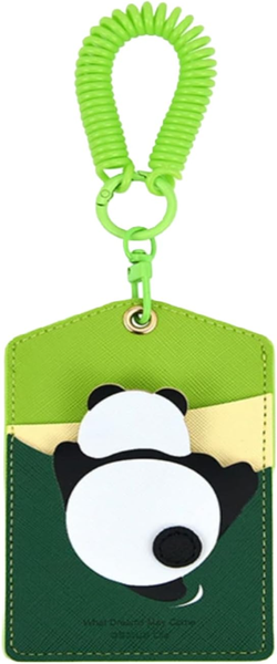 Cute Panda Photocard Holder Soft Cards Case ID Badge Holder with Keychain