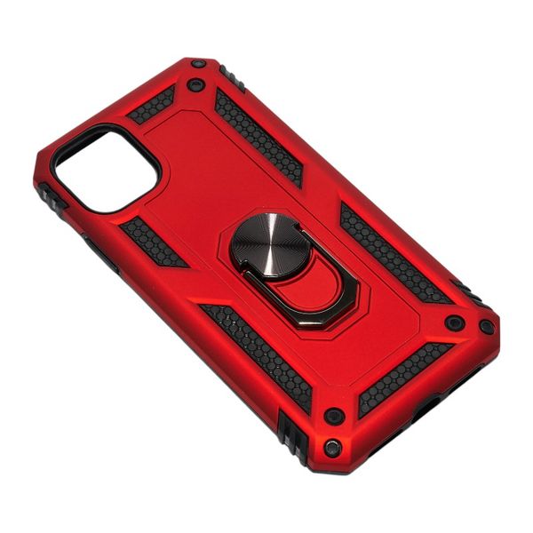 Rugged Armor Case With Ring Kickstand For Iph 13 Pro Max - Red
