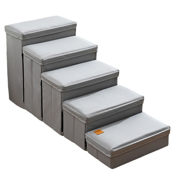 5-Step Leather Dog Steps Dog Ramp Stairs with Storage for Small Dogs Cats