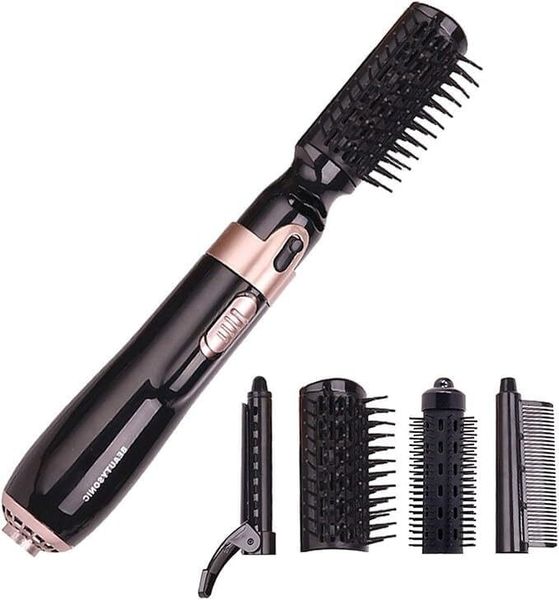 4-in-1 Hot Air Brush Volumizer Ionic Straightener, Curler &amp; Styler with