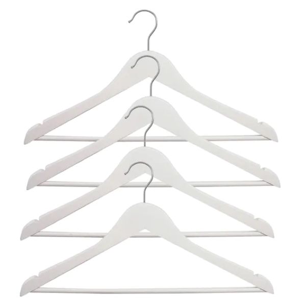 Wooden Coat Hanger 4-Pack White