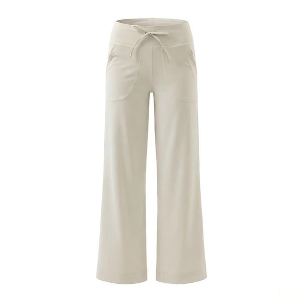 Women's Wide Leg Yoga Pants with Drawstring Waist and Side Pockets