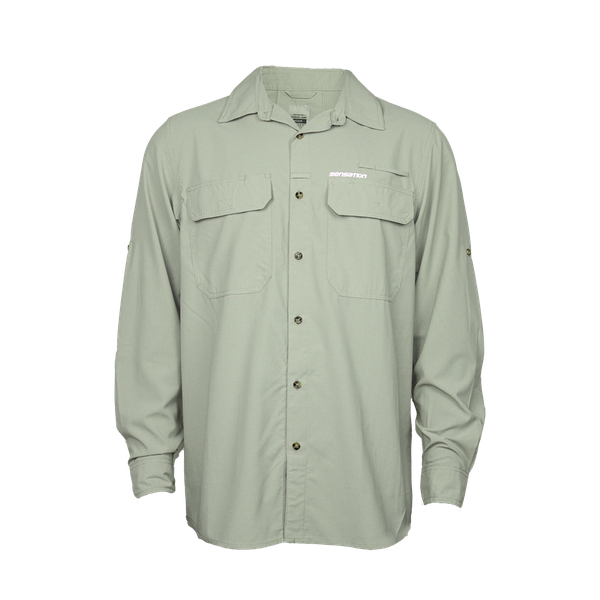 Sensation Technical Fishing Shirt - Long Sleeve Khaki