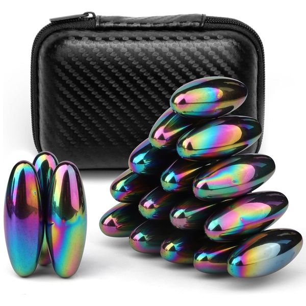 Coloured Rainbow Oval Magnets Fidget Toys for Adults 18 Piece