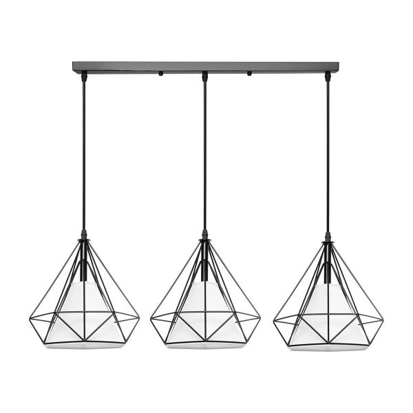 Pendant Light 3 Holders Vintage Diamond Shape Ceiling Hanging Lamp