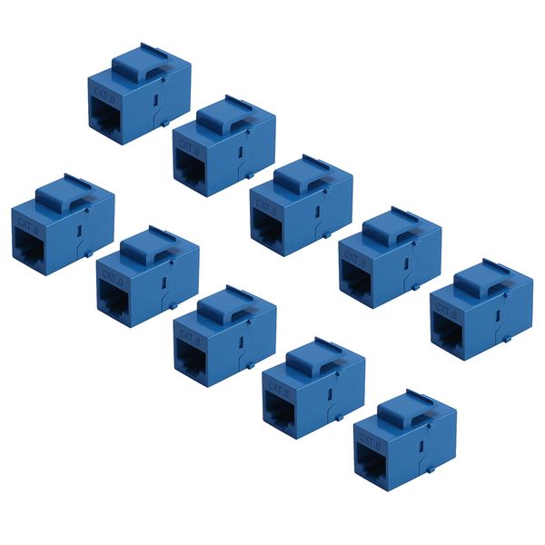 10Pcs Rj45 Connector Keystone Cat6 Extension Coupler Adapter Black