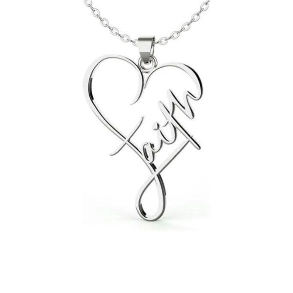 Heart Pendant Necklace for Women - Stainless Steel Inspirational Jewelry