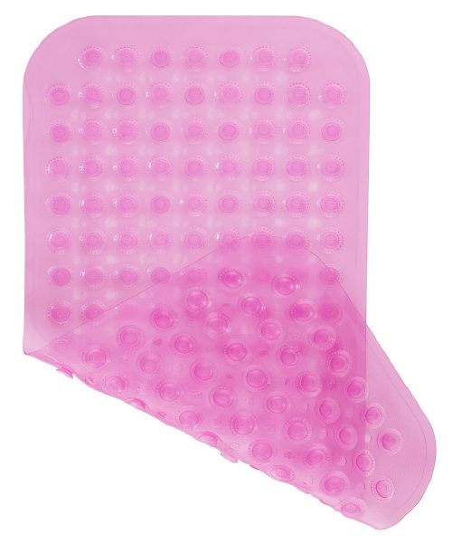 Light Pink Non-Slip PVC Bath &amp; Shower Mat with Suction Cups &amp; Polka Dots