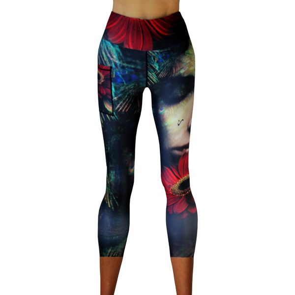 VIVOLICIOUS Forest Nymph High Waist Tech Capri Gym Leggings