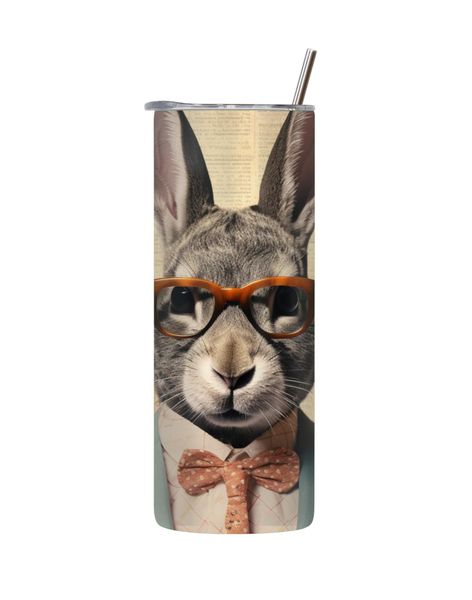 Mr Bunny 20 Oz Tumbler with Lid and Straw Easter Graphic Design Present 083