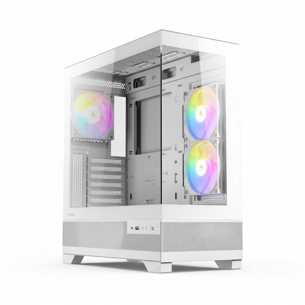 Antec Mid-Tower Gaming Chassis with ARGB - White, ATX/Micro-ATX/ITX