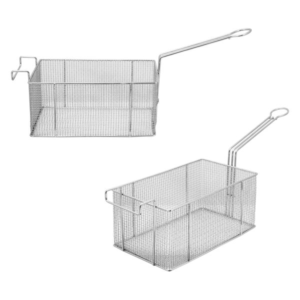 Regent - Chrome Chip Fryer Basket with Front Side Hook - 280 x 170 x 130mm