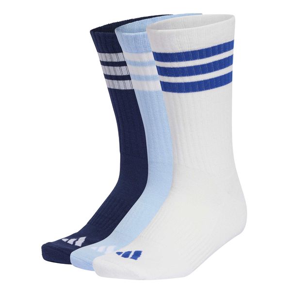 adidas 3-Stripes Cushioned Sportswear Crew Socks - 3 Pair - Dark Blue/White