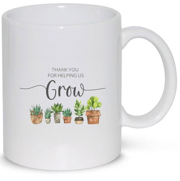Than You For Helping Us Grow Birthday Christmas Teacher Gift Mug
