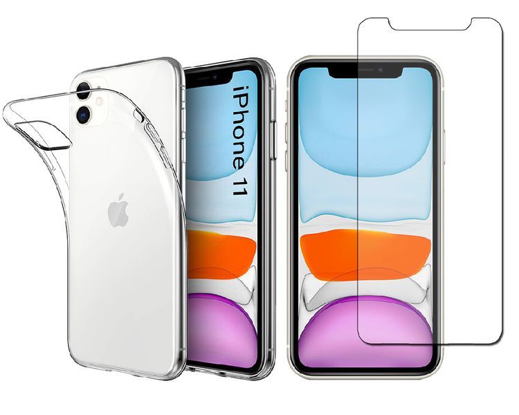 Tempered Glass &amp; Protective Clear Case for iPhone XS Max