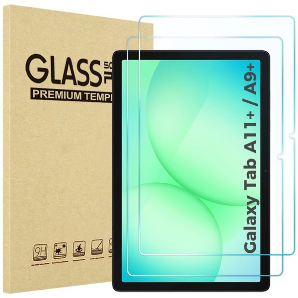2-Pack 9H Tempered Glass Protector Compatible with Galaxy Tab A9+/A11+