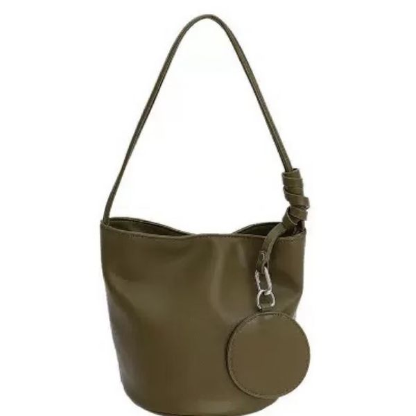 Niche Design Simple Bucket Bag Green Women's Shoulder Bag