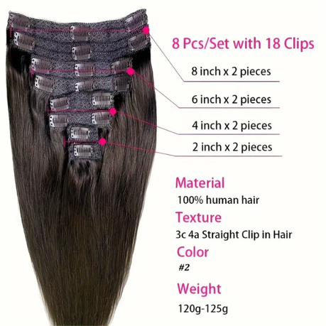 2 inch clip in hair extensions best sale