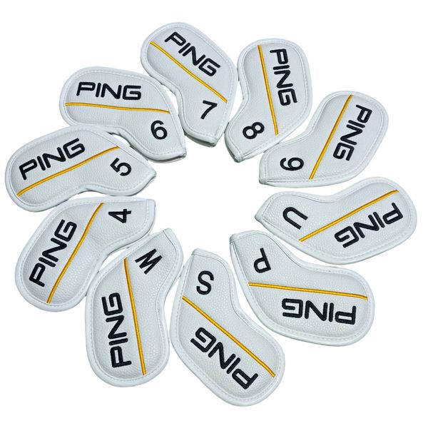 Premium PU Leather Magnetic Golf Head Covers Set