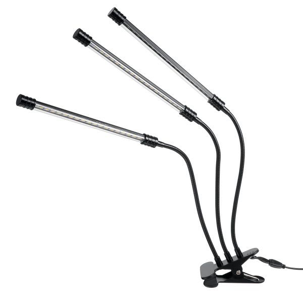 3 Arm Indoor Hydroponic LED Grow Light 30W 60LED's 360° Flexibility 3 Color