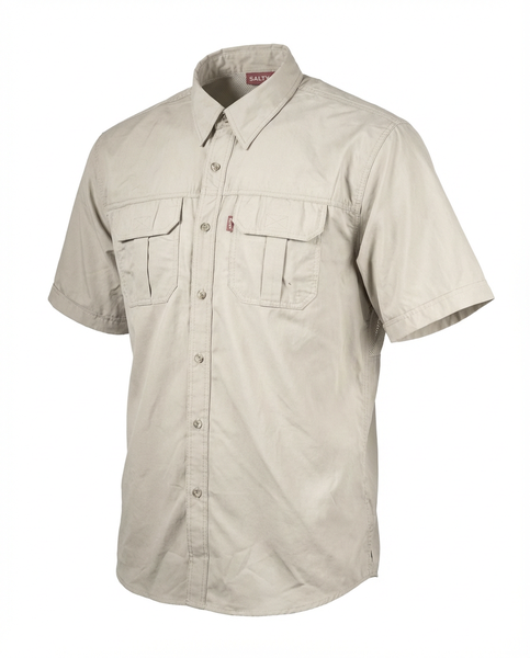 Salty Short Sleeve Bush Shirt - Stone