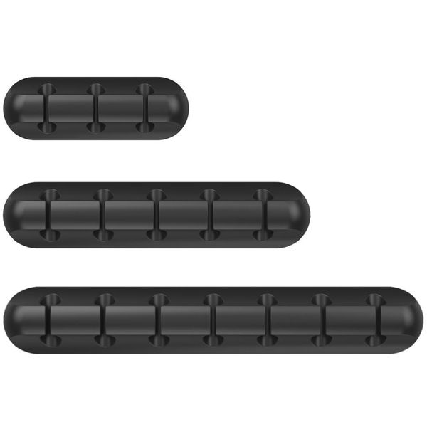 Multi-Slot Silicone Cable Holder &amp; Organizer - 3 Pack