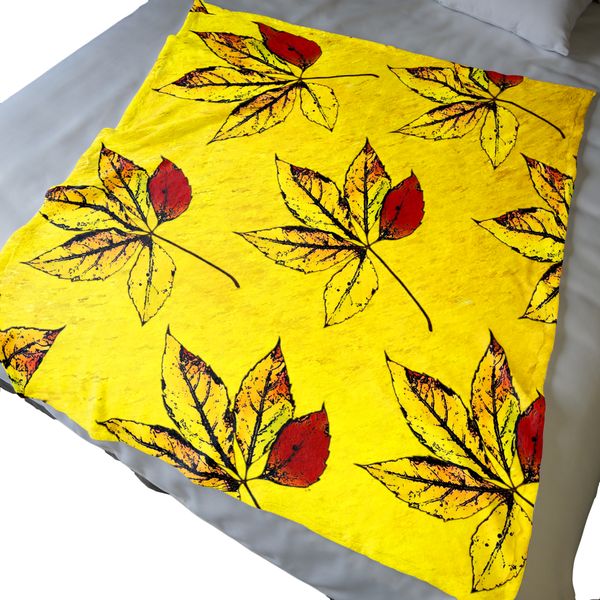 Sunshine Leaves Light Weight Fleece Blanket