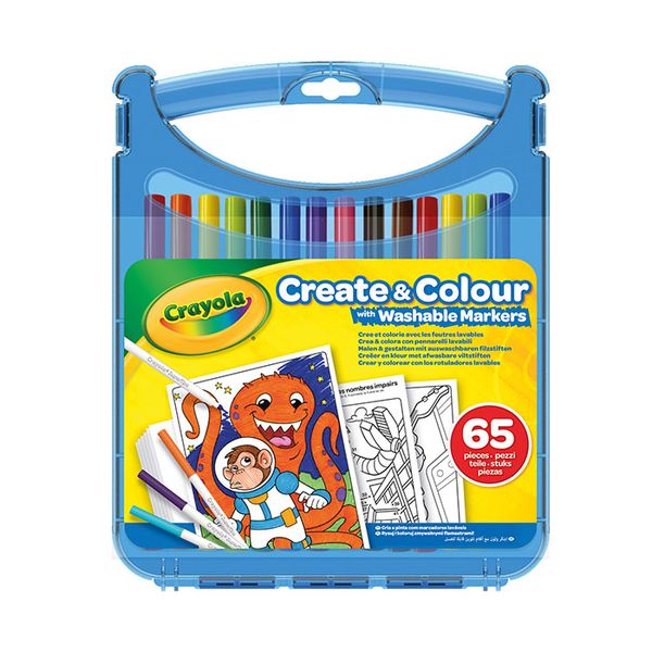 Crayola 65pcs Create &amp; Color Supertips Washable Markers And Paper