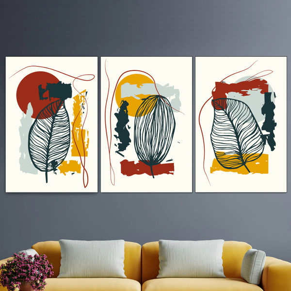 Set Of 3 - 28X40Cm - Silhouette Leaf image