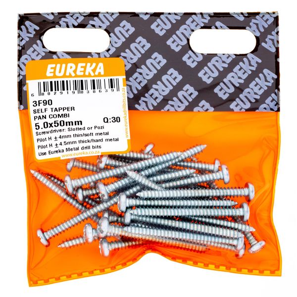 EUREKA Self-Tapper Pan head Combination 5 x 50mm Q:30 3F90