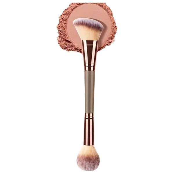 1 Piece Double ended Makeup Brush Set: Flame shaped Blush Brush, Super Fine