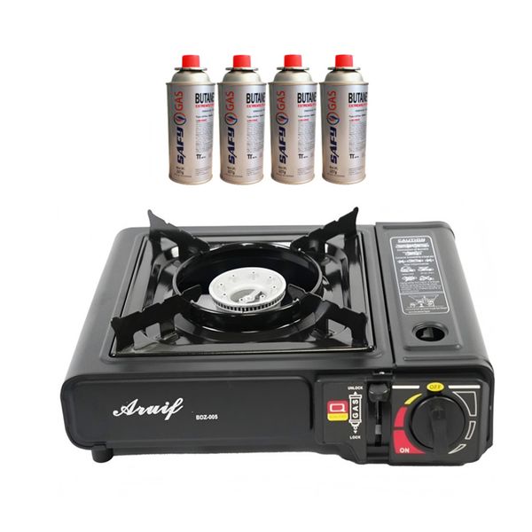 Portable Camping Gas Stove with 4 Gas Canisters 227g-BDZ-005+MGT-227x4