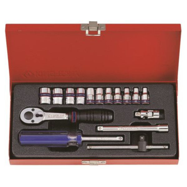 Socket Set - 1/4" x 4mm-13mm x 12p - 16 Piece