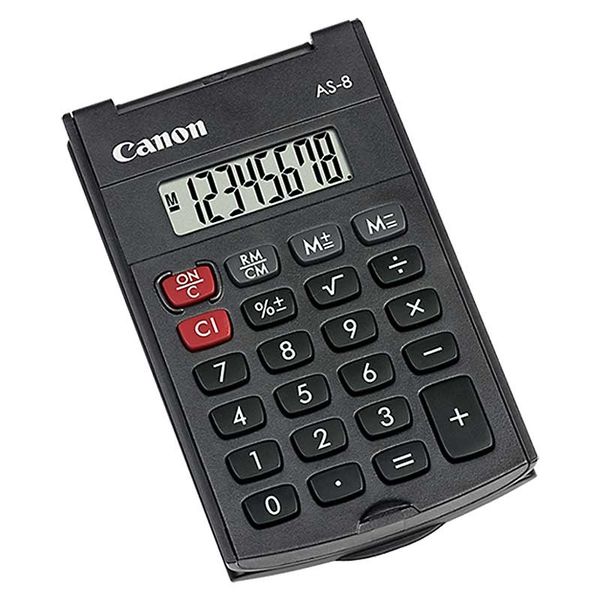 Canon AS-8 Pocket Calculator - Compact 8-Digit Portable Calculator