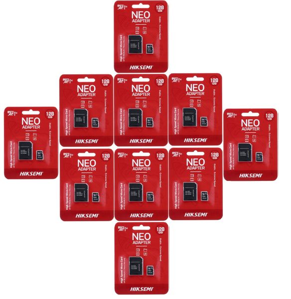 HIKSEMI Neo 128GB Micro SD Card with Adapter (Pack of 10)
