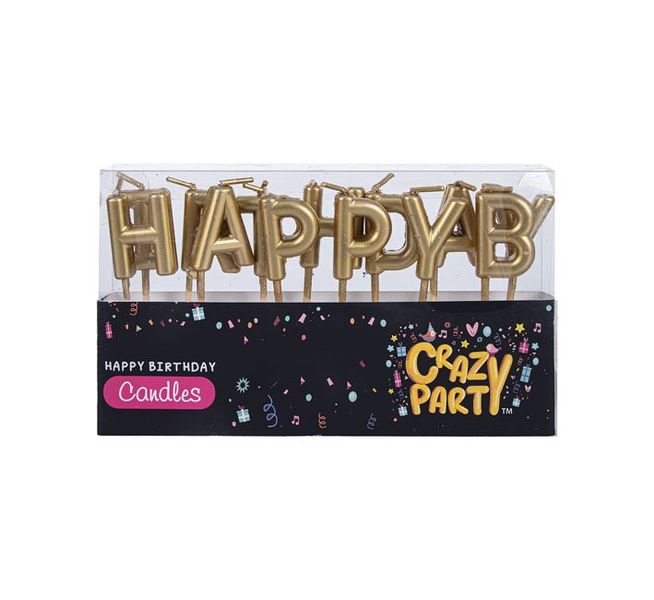 Candles Birthday Letters 13 Piece Gold (3 Pack)
