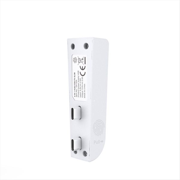 for Ps5 Slim 6-In-1 Usb 2.0 Hub Data Transfer Extender White