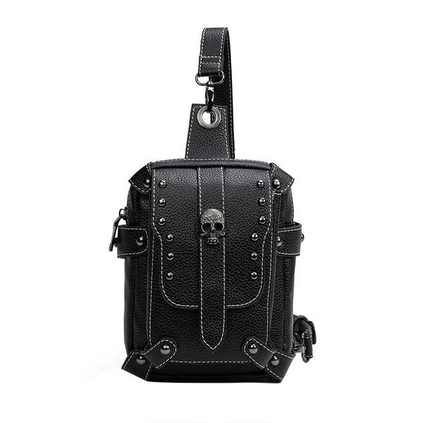 Steampunk Crossbody Sling Bag Leather Chest Purse Fanny Pack Chest Bag
