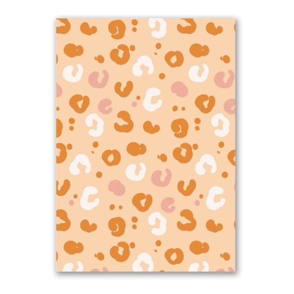 Orange and Pink Leopard Print Canvas Abstract Wall Art