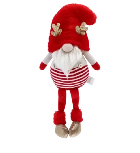 Santa's Choice Red &amp; Gold Gnome Pull Out Legs 78cm